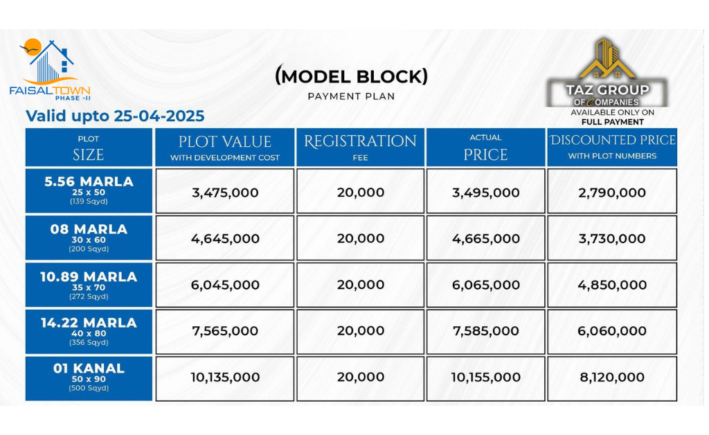 Faisal town phase 2 | Payment plan 2025 | Noc approved