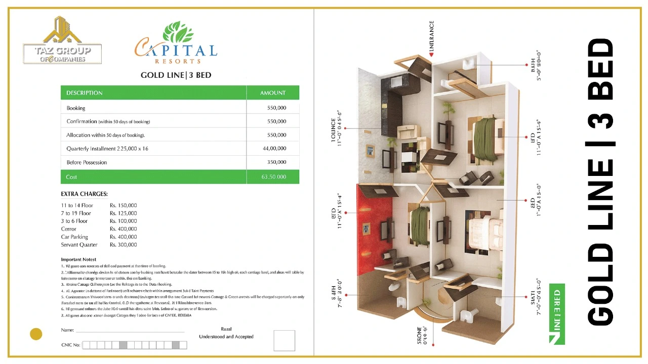 Capital Resorts Islamabad 3bed