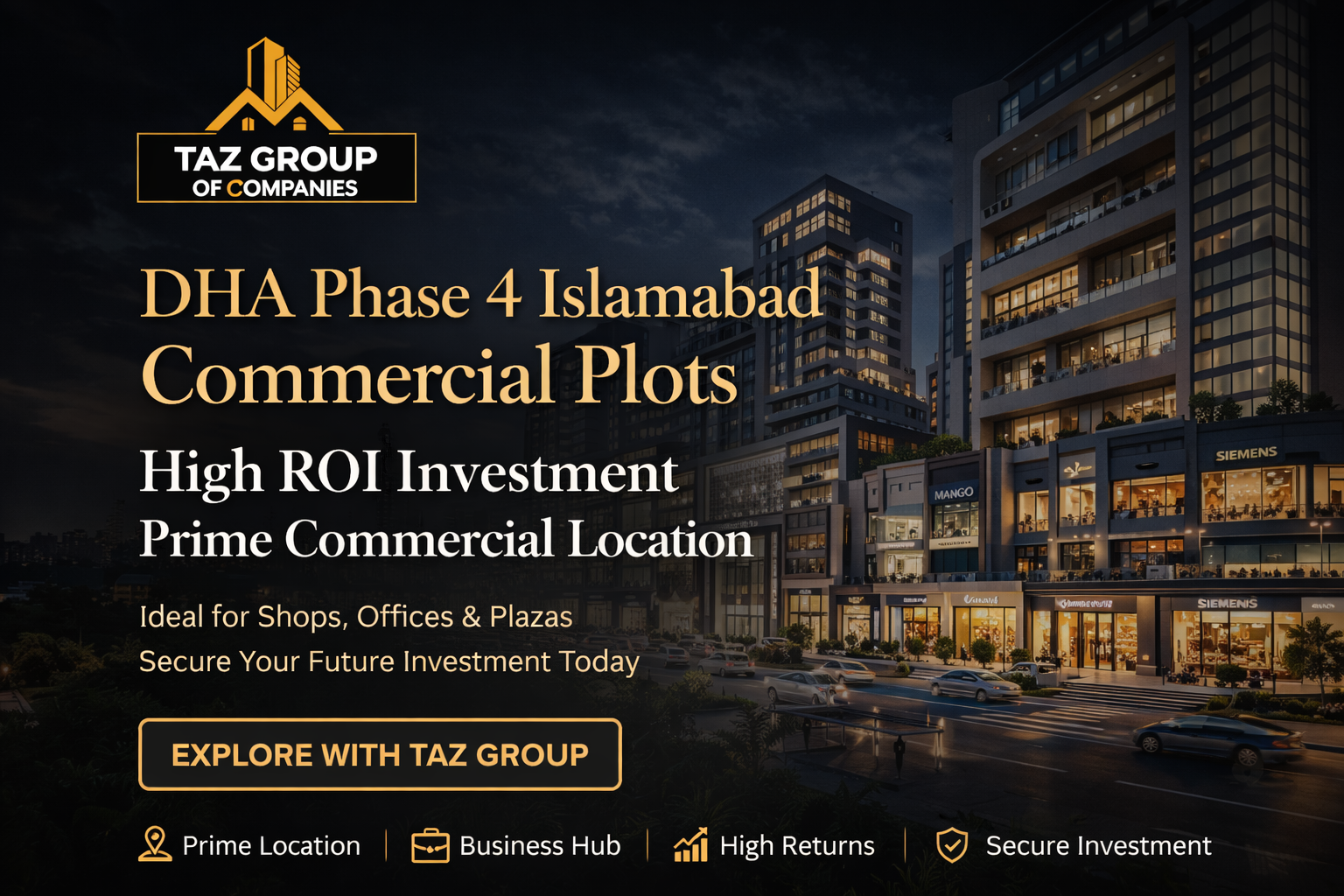 DHA Phase 4 Islamabad Commercial Plots – A High ROI Investment Opportunity